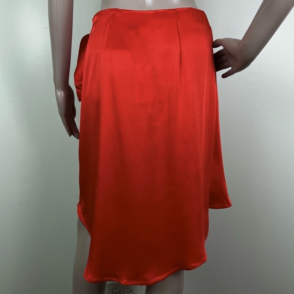NEW NONCHALANT THE LABEL ORANGE WRAP MINI SKIRT - Picture 7 of 8